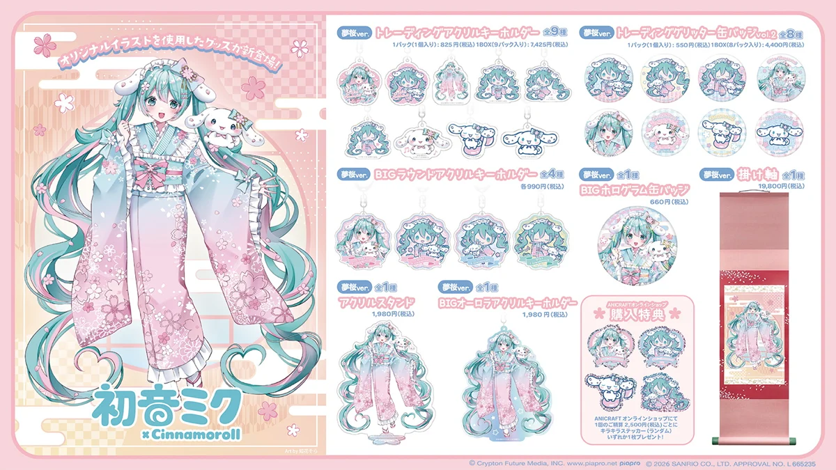 Even More New Hatsune Miku Cinnamoroll Items Appear