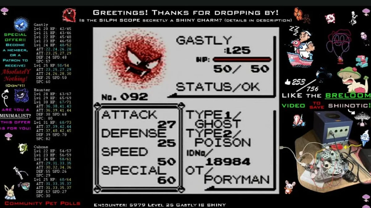 Unearthing a Wild Shiny Gastly in Pokémon Red/Blue: A Glitch in the Matrix of Kanto’s Spookiest Locale