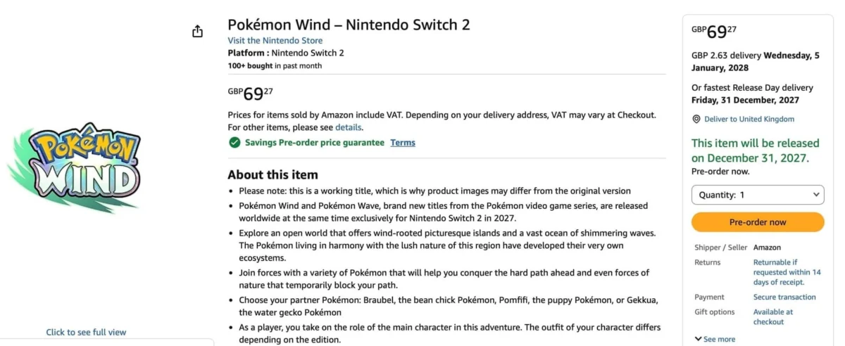 Pokemon Winds & Waves Prices Leaked Ahead of Official Announcement