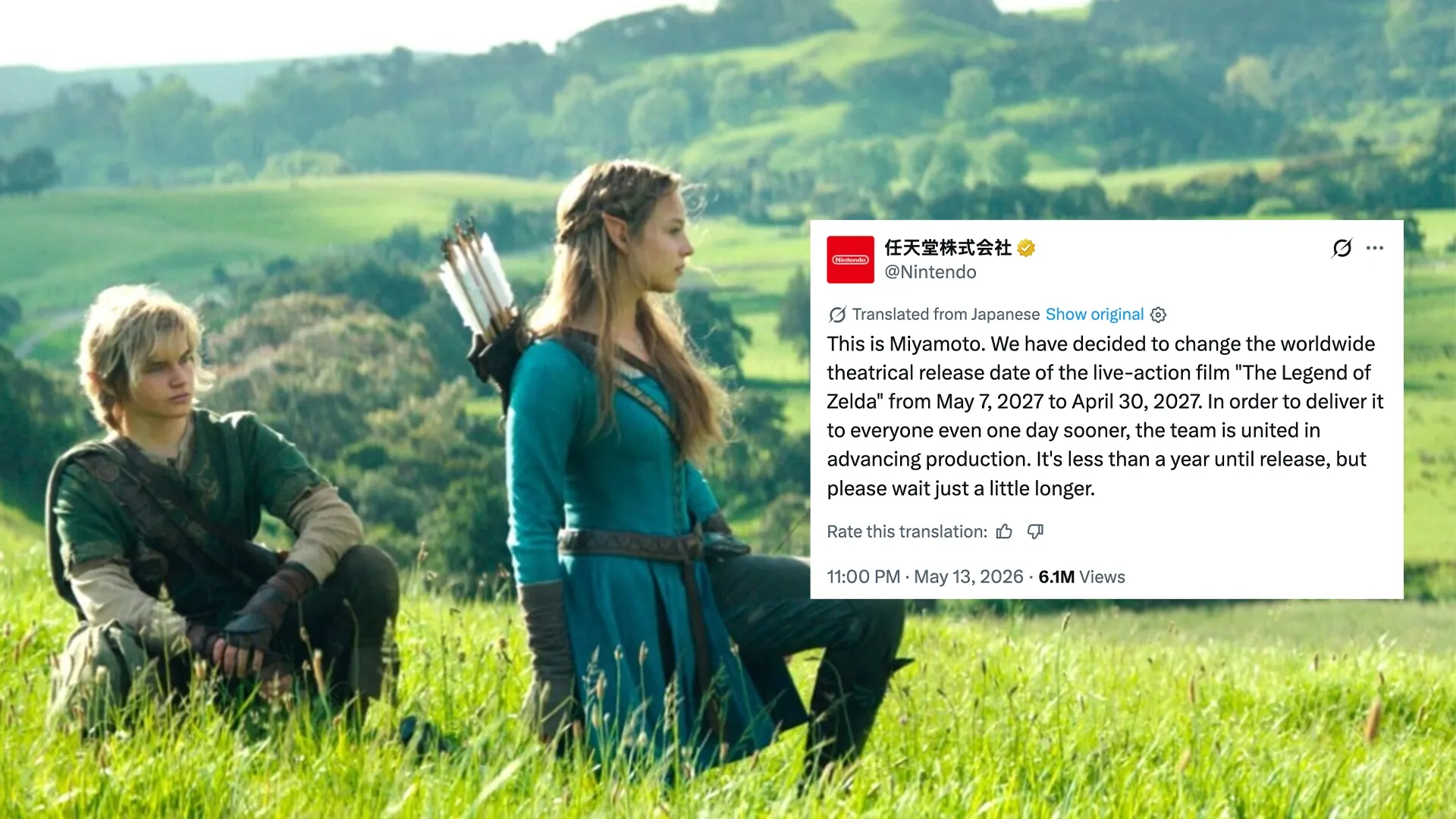 The Legend of Zelda Movie Release Date Moved Up by One Week to April 30, 2027