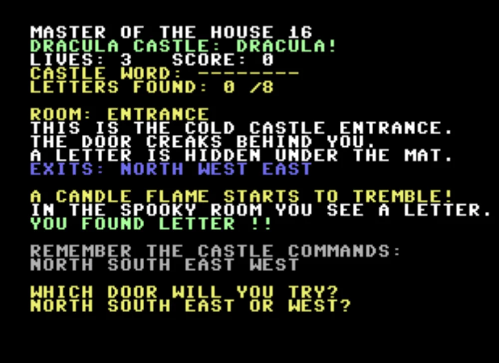 Master Of The House 16: Dracula (2026) for C64 Unleashes Gothic Text Adventure on Retro Enthusiasts