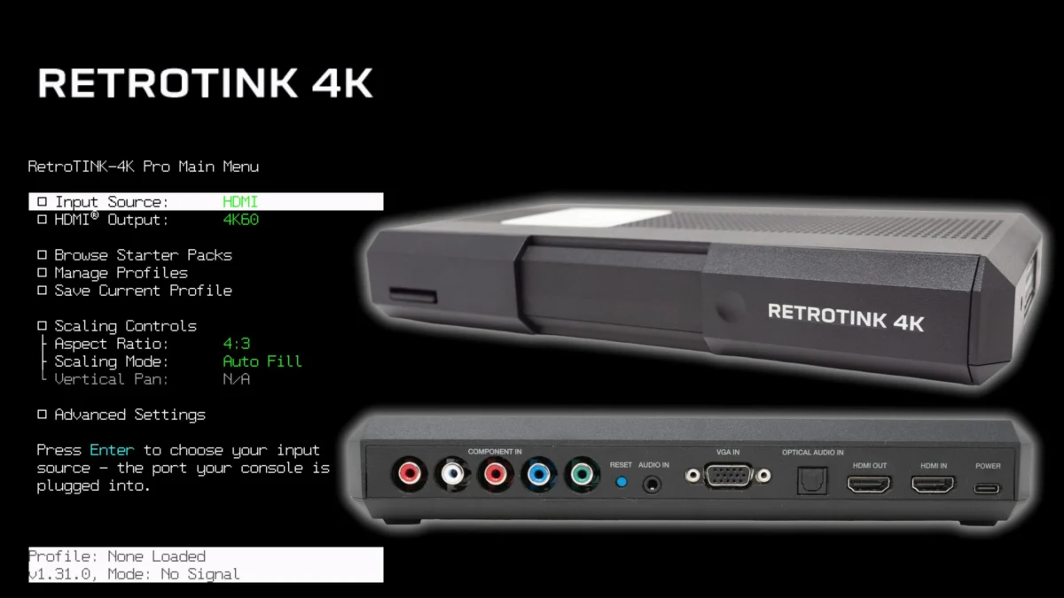 RetroTINK 4K Receives Major Firmware Update 1.31.0, Introducing Enhanced User Interface and Advanced Features