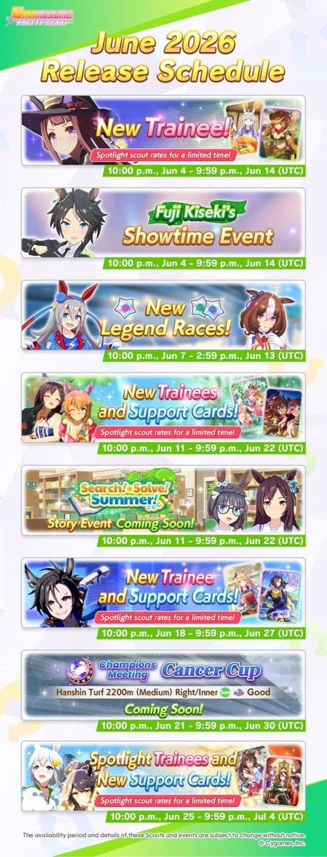 Sweep Tosho Kicks Off Umamusume June 2026 Banner Schedule
