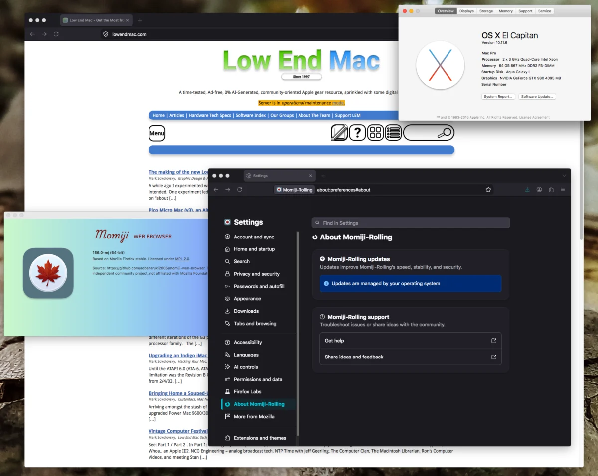 Momiji Web Browser Updates Bring Modern Connectivity to Legacy Intel Macs in September 2026