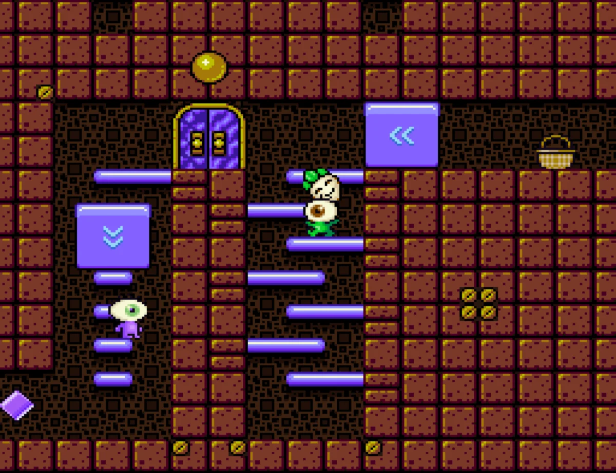 Wink and Blink Get Lost in the Puzzle Dungeon (2026) by Max Oakland for Super Nintendo Entertainment System.